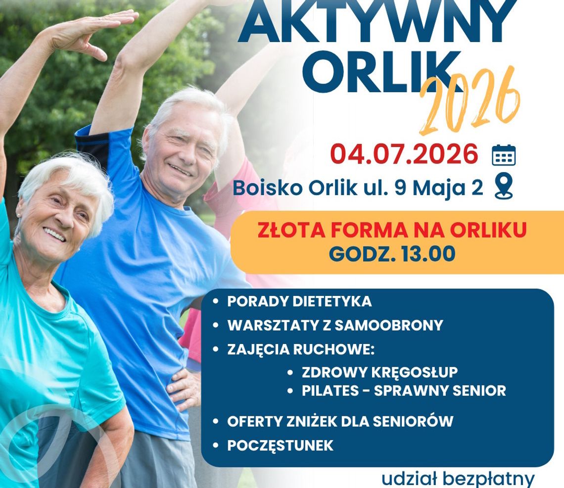 Zdrowy kręgosłup, pilates i samoobrona. W sobotę bezpłatne zajęcia dla seniorów na Orliku Zdrowy kręgosłup, pilates i samoobrona. W sobotę bezpłatne zajęcia dla seniorów na Orliku