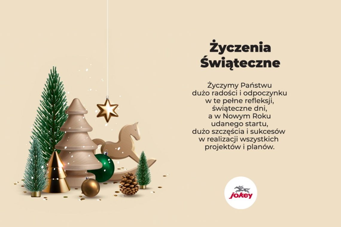 Życzenia bożonarodzeniowe i noworoczne firmy Jokey dla Czytelników KK24.pl