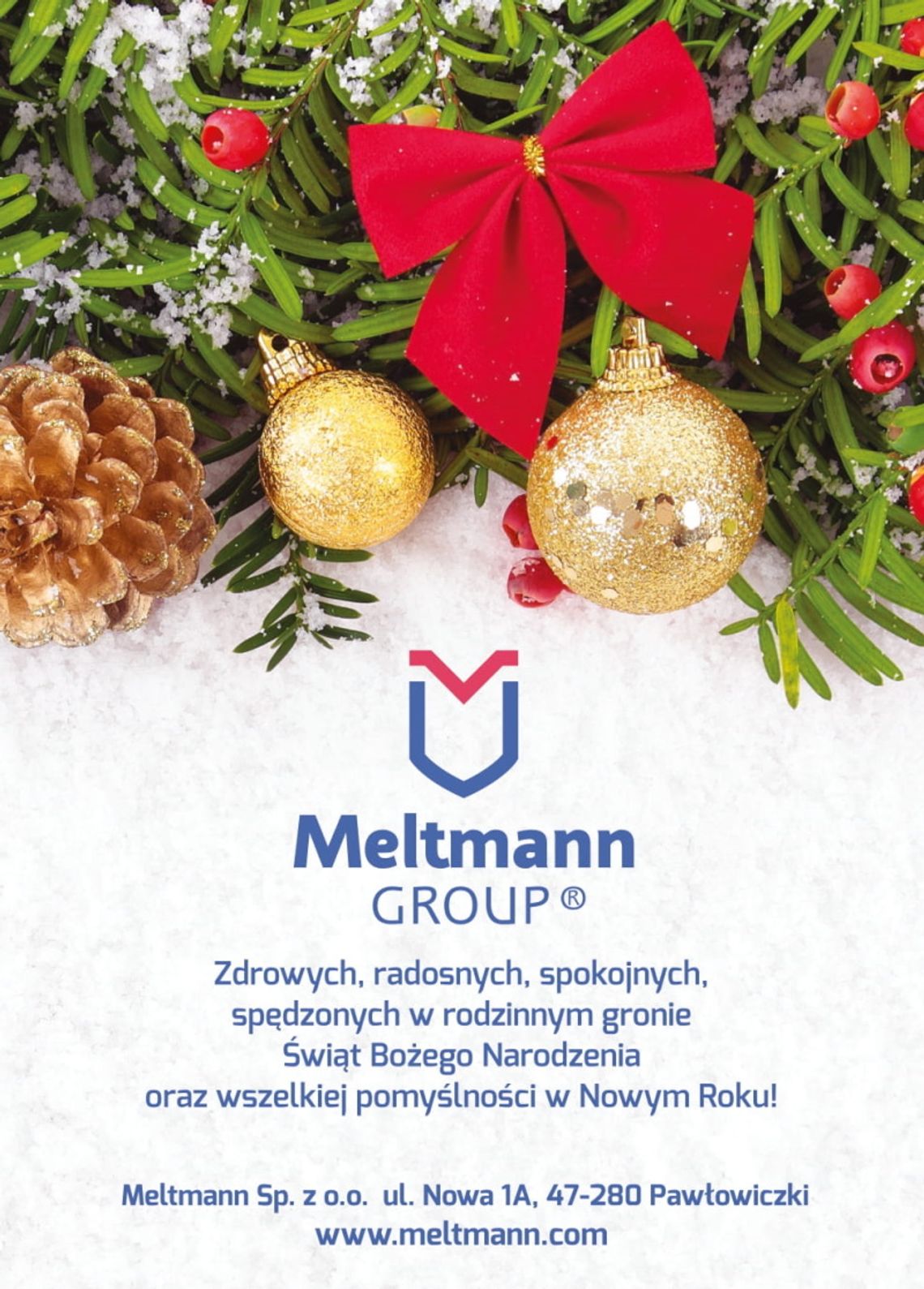 Życzenia bożonarodzeniowe i noworoczne firmy Meltmann Sp. z o.o. dla Czytelników KK24.pl