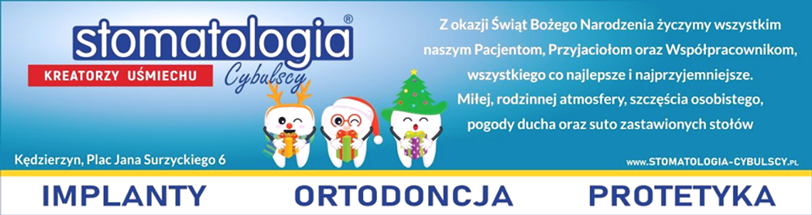Życzenia bożonarodzeniowe i noworoczne firmy Stomatologia Cybulscy dla Czytelników KK24.pl