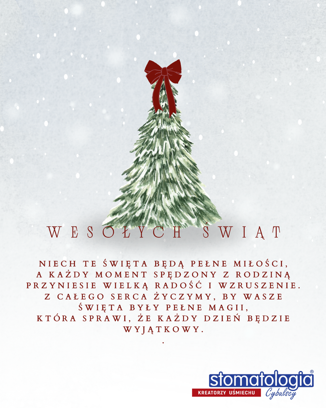 Życzenia bożonarodzeniowe i noworoczne firmy Stomatologia Cybulscy dla Czytelników KK24.pl