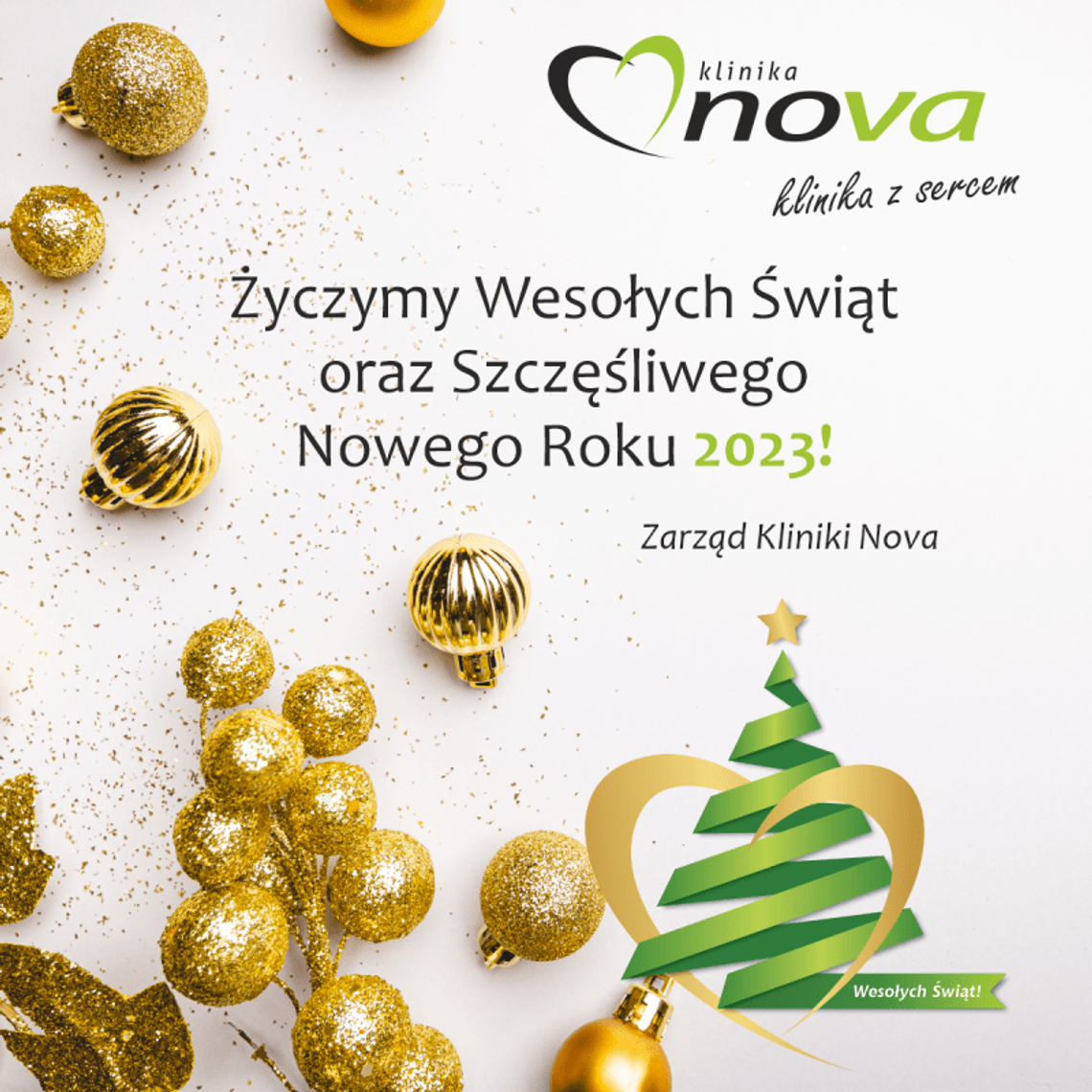 Życzenia bożonarodzeniowe i noworoczne Kliniki Nova dla Czytelników KK24.pl