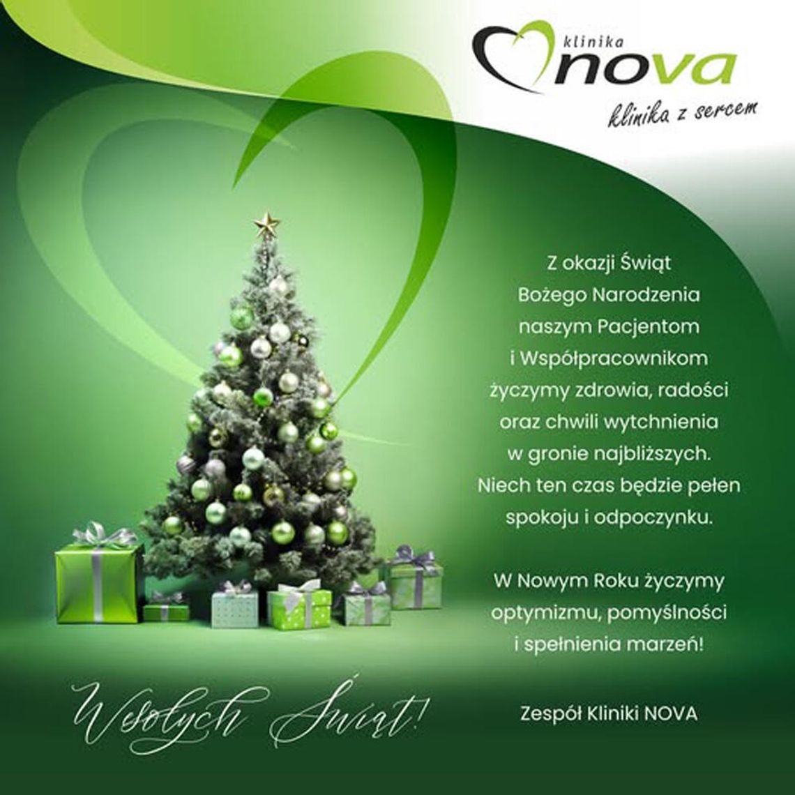 Życzenia bożonarodzeniowe i noworoczne Kliniki Nova dla Czytelników KK24.pl