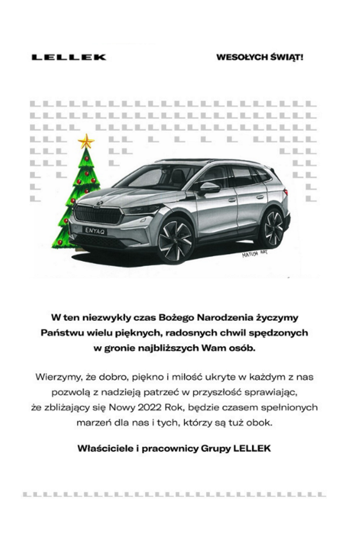 Życzenia bożonarodzeniowe i noworoczne Salonu Skoda Lellek Koźle dla Czytelników KK24.pl