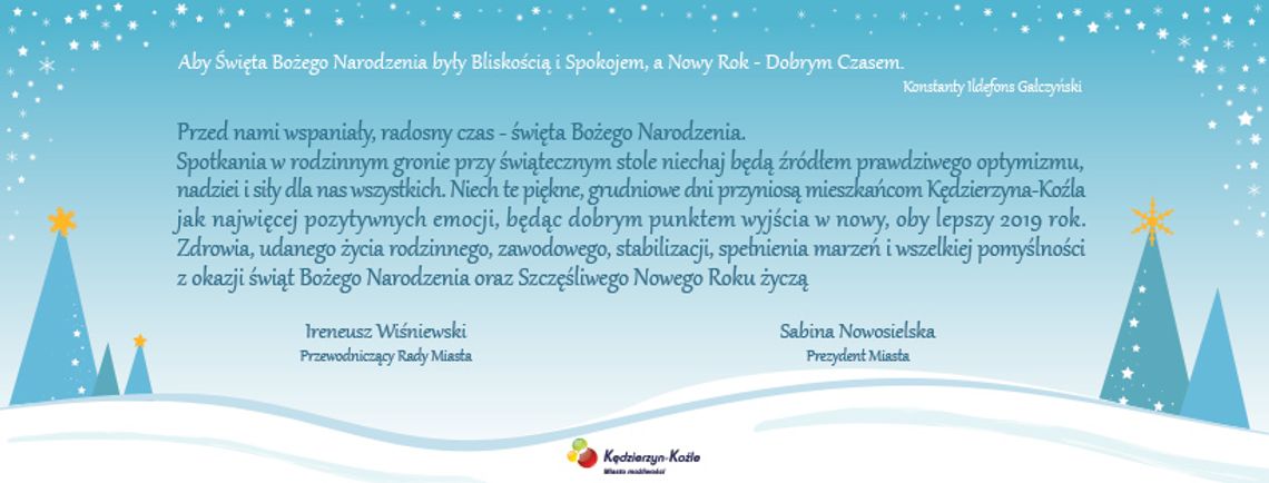 Życzenia bożonarodzeniowe i noworoczne władz miasta dla Czytelników KK24.pl