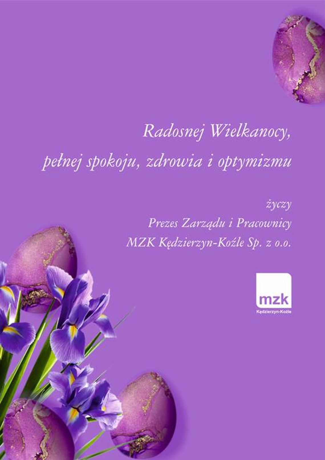 Życzenia wielkanocne Miejskiego Zakładu Komunikacyjnego w Kędzierzynie-Koźlu dla Czytelników KK24.pl