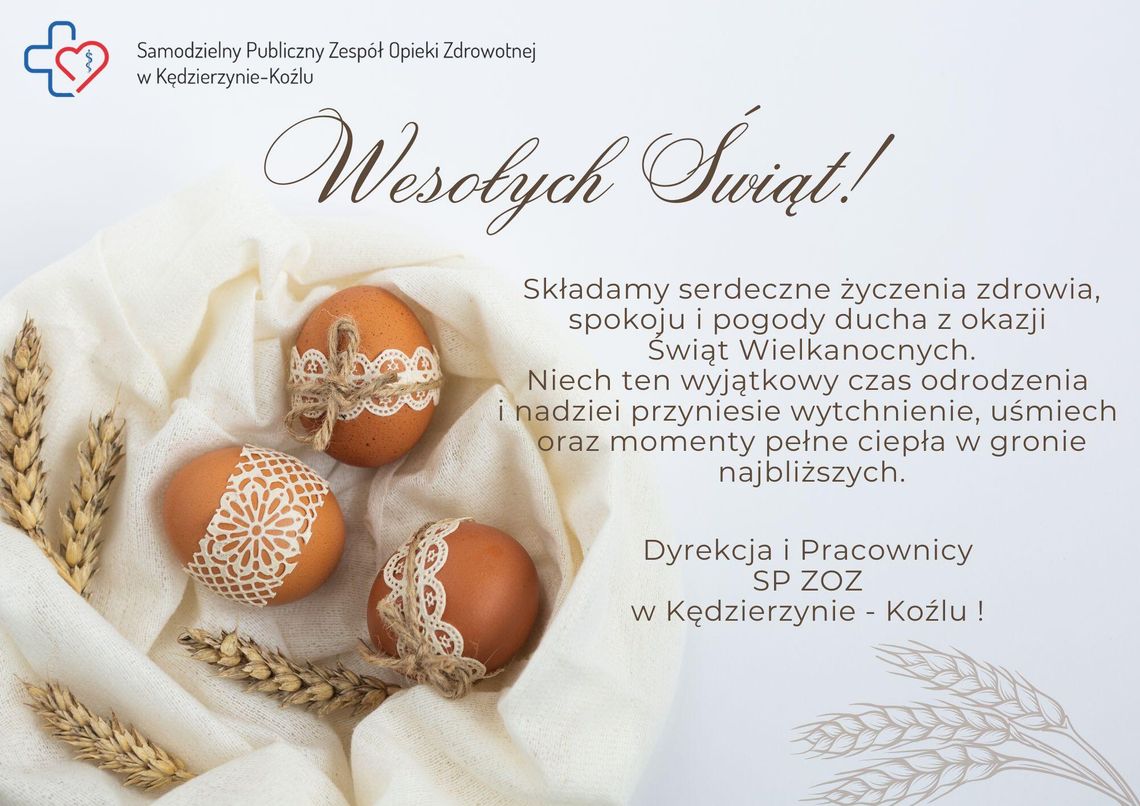 Życzenia wielkanocne SP ZOZ w Kędzierzynie-Koźlu dla Czytelników KK24.pl