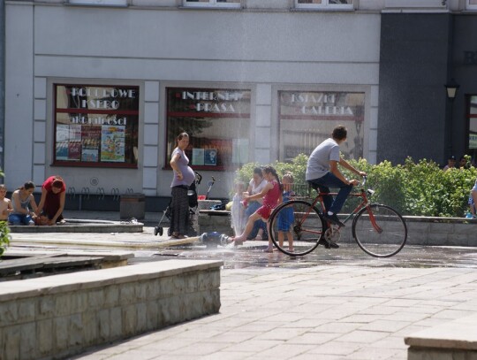 Kurtyna wodna na Rynku w Koźlu