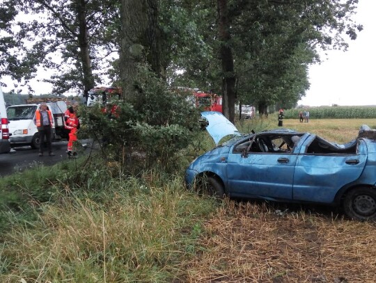 Wypadek daweeo matiza w Cisowej (Kędzierzyn-Koźle)