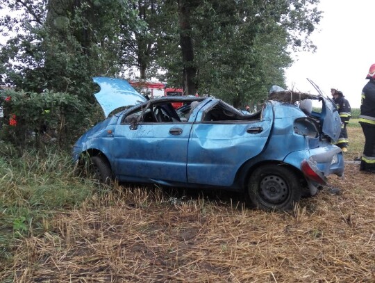 Wypadek daweeo matiza w Cisowej (Kędzierzyn-Koźle)