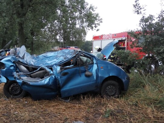 Wypadek daweeo matiza w Cisowej (Kędzierzyn-Koźle)