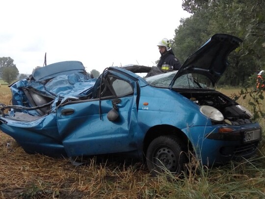 Wypadek daweeo matiza w Cisowej (Kędzierzyn-Koźle)