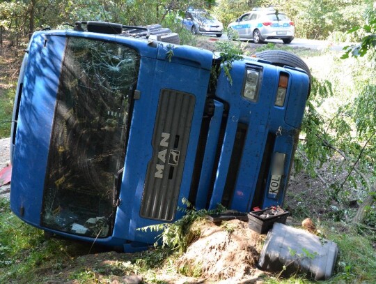 wypadek ciężarówki na drodze wojewódzkiej nr 408