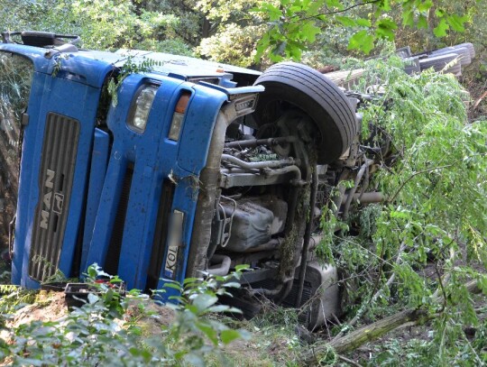 wypadek ciężarówki na drodze wojewódzkiej nr 408