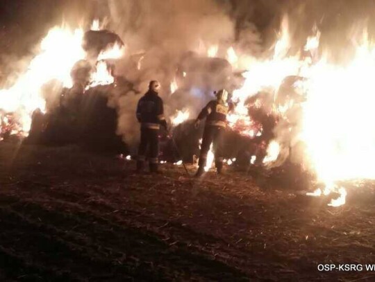 Pożar sterty słomy w Bytkowie