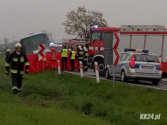 Wypadek autokaru przewożącego dzieci Komorno