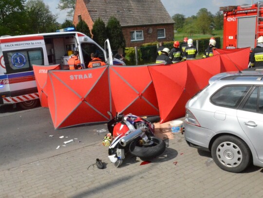 Wypadek motocyklisty na ulicy Przyjaźni w Kędzierzynie-Koźlu