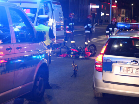 wypadek motocyklista ulica kozielska (1)