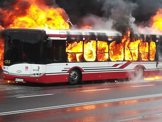 pozar autobusu kozielska kedzierzyn 1