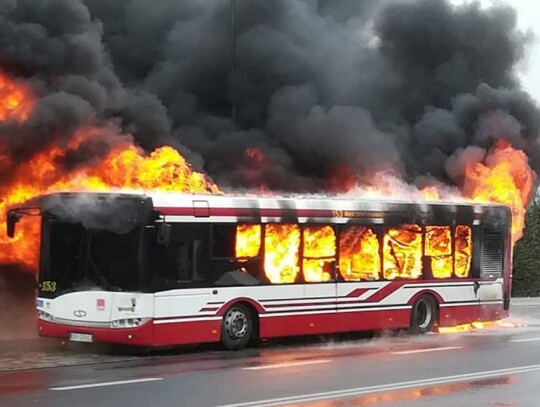 pozar autobusu kozielska kedzierzyn 5