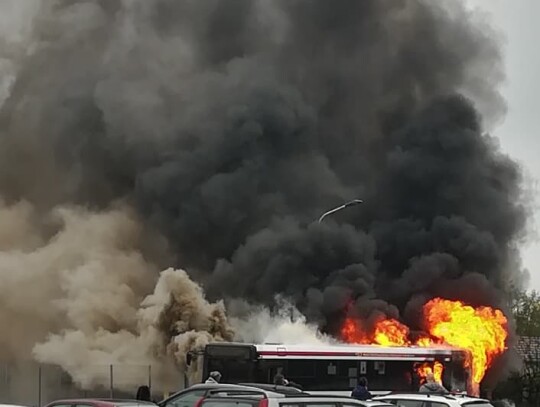 pozar autobusu kozielska kedzierzyn7