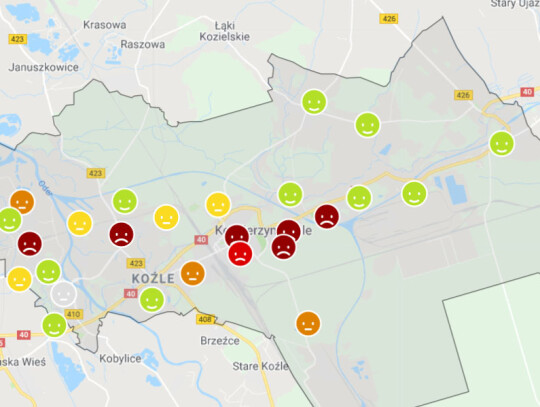 pyly zawieszone pozar kedzierzyn-kozle