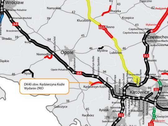 mapa obwodnica polnocna kedzierzyna-kozla