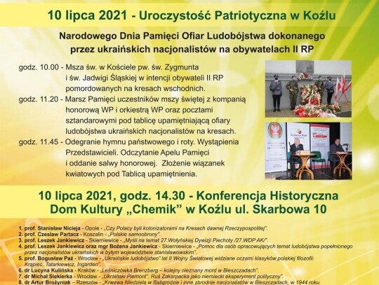 Dni Kultury Kresowej 2021 - plakat Uroczystość Patriotyczna.cd